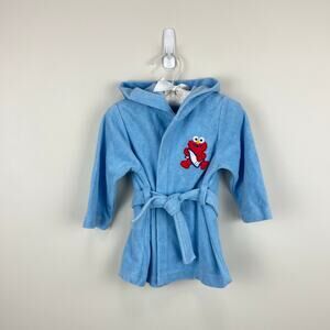 Vintage Y2K Sesame Street Beginnings Blue Elmo Bathrobe 0-9 Months